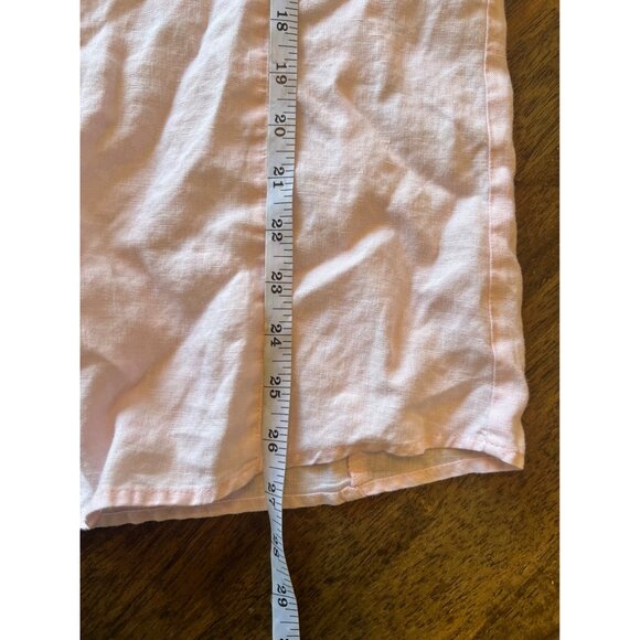 Zoe D. Pink 100% Linen 3/4 Sleeve Button Down Shirt Women's Medium - Picture 9 of 9